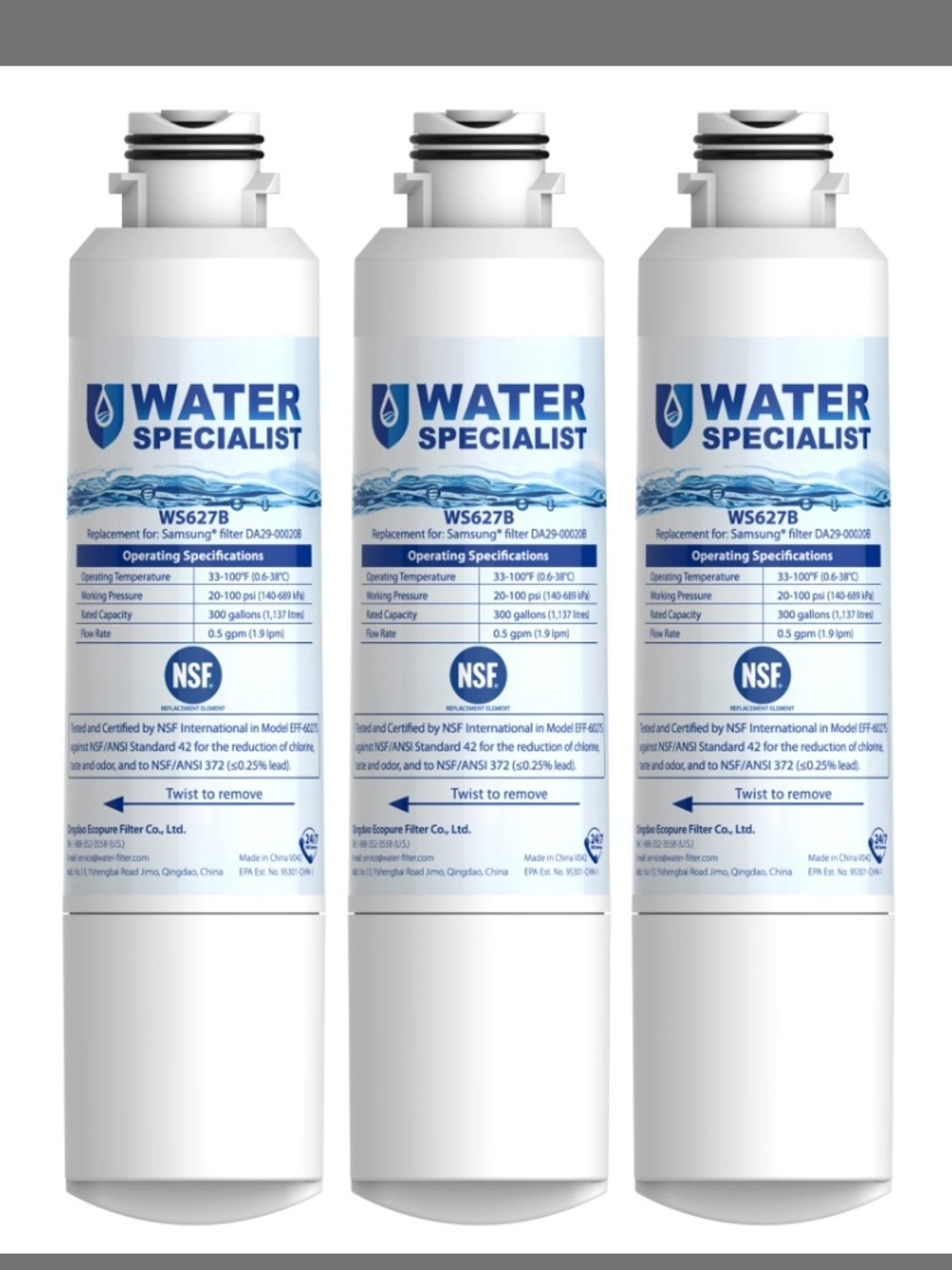 ♥️Waterspecialist DA29-00020B Samsung Water Filter for Refrigerators, Replacemen